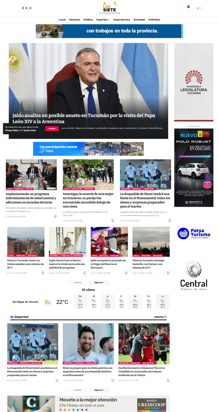 Captura de Tucumán a las 7